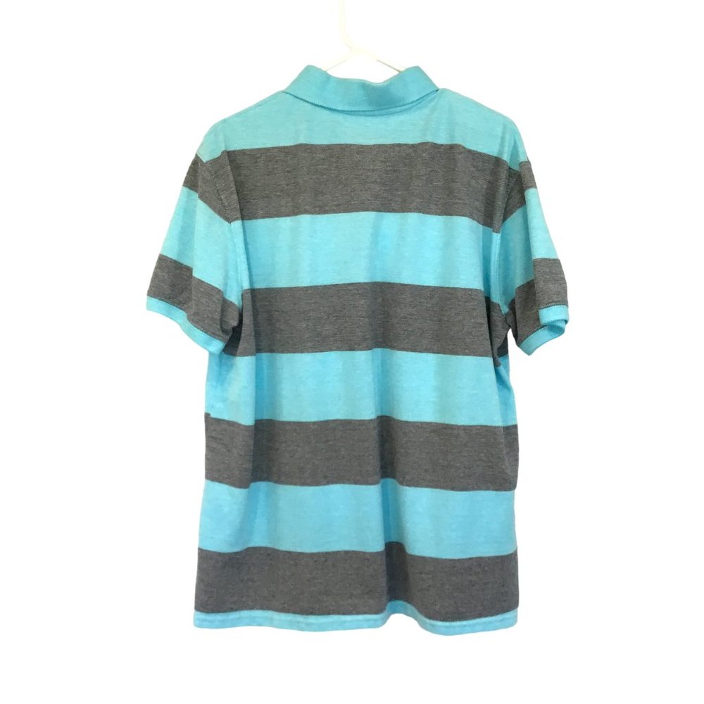 St. John's Bay Men's 2-Button Cotton Polo Shirt Short Sleeve Striped Size XL - Picture 2 of 11